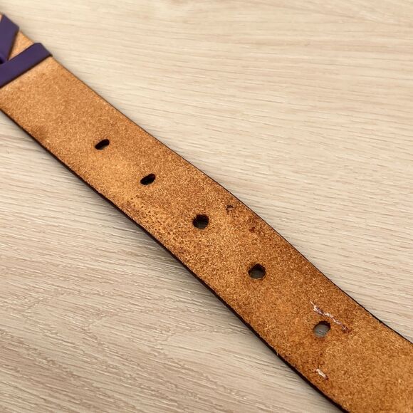 Vintage Nancy Heller Eggplant Braided Genuine Leather Belt Made in Italy Small main image 16